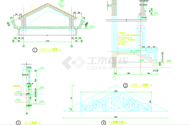 某地小别墅建筑设计CAD图纸-图二