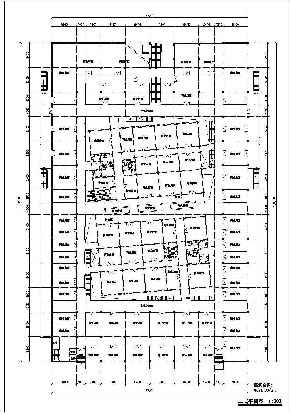 某城市多层商场平立面图