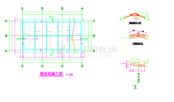 【广州】地上单层框架结构水塔房结构施工图-图一