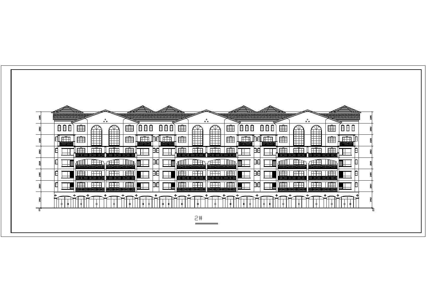 【江苏省】某地区小区住宅楼建筑立面图