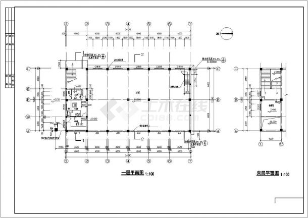 【重庆】某传达室及食堂建筑施工图-图二