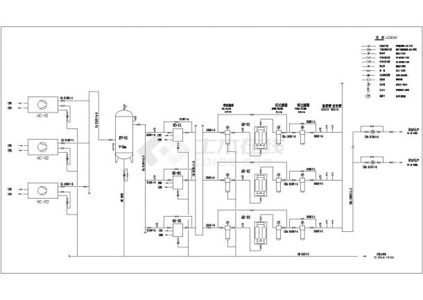 某地工厂压缩空气系统流程设计图纸-图一