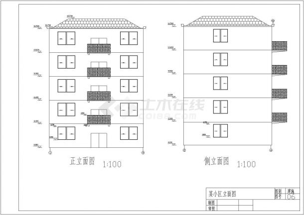 【江苏省】苏北某市小区公寓建筑设计图-图一
