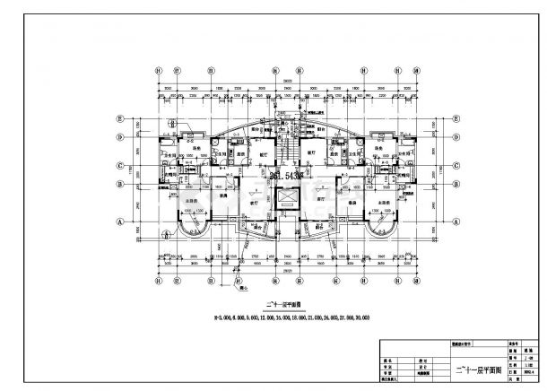 十二层商主楼建筑CAD施工图-图一