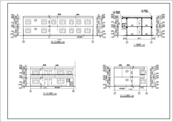 某小区二层住宅建筑设计图（CAD图）_图1