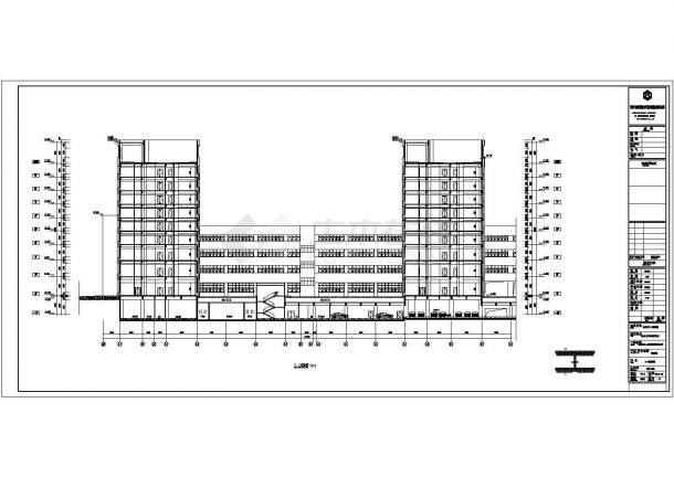 某地中医院住院楼建筑剖面图（共2张）-图二