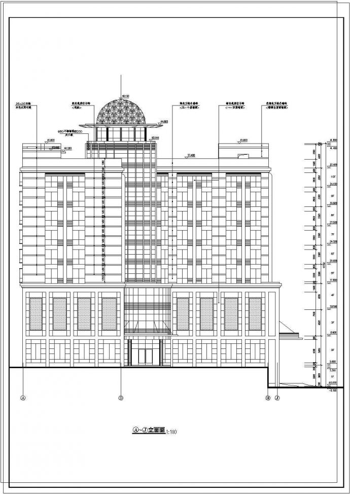 【哈尔滨】某高层酒店建筑设计图纸_图1