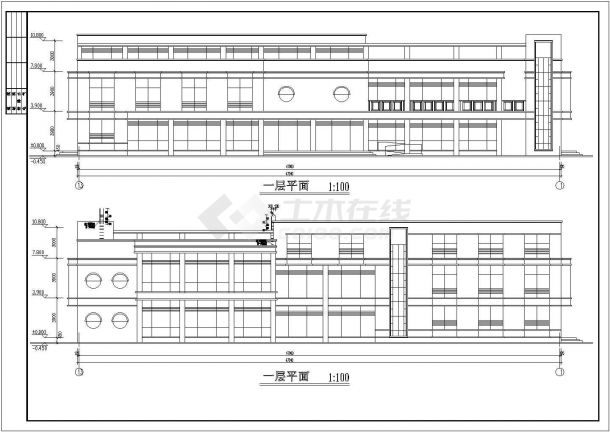 某地会所详细建筑设计图（共6张）-图一