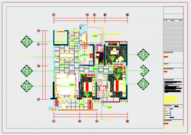 【广州】130平米创意样板间室内施工图-图一
