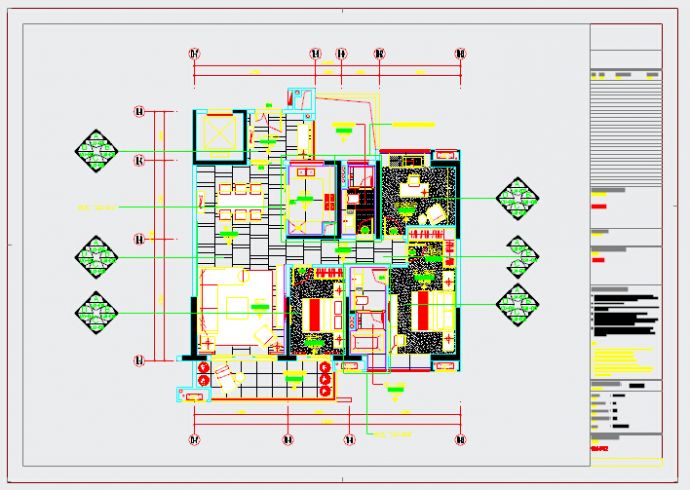 【广州】130平米创意样板间室内施工图_图1