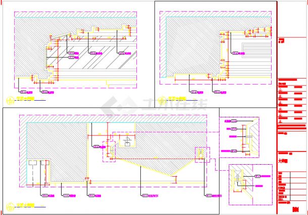 现代时尚四室两厅样板间室内施工图（含效果图材料清单）-图二