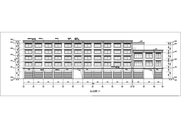 某通廊式商住藏式建筑设计图(全套)-图一