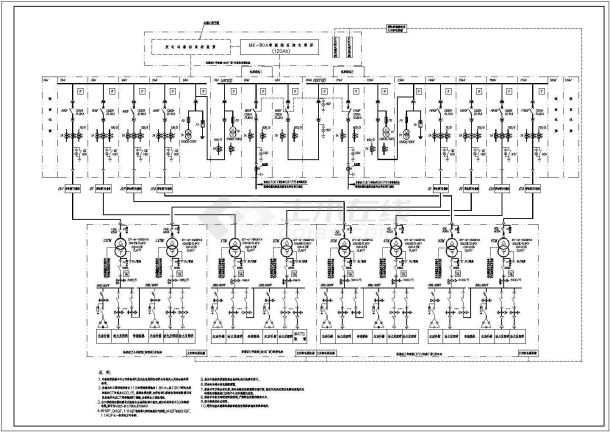某地全厂供电系统接线原理图（含说明）-图一
