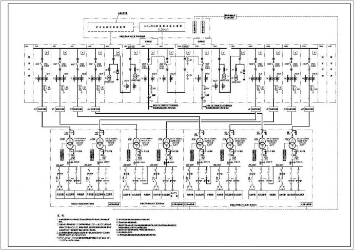 某地全厂供电系统接线原理图（含说明）_图1
