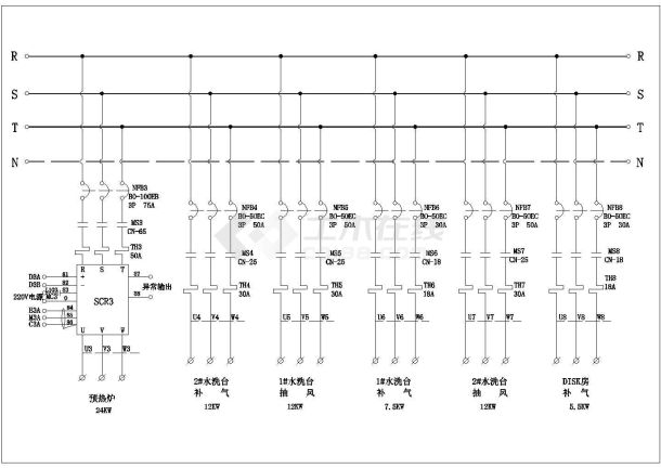 【浙江省】某地区涂装厂电路cad图-图二