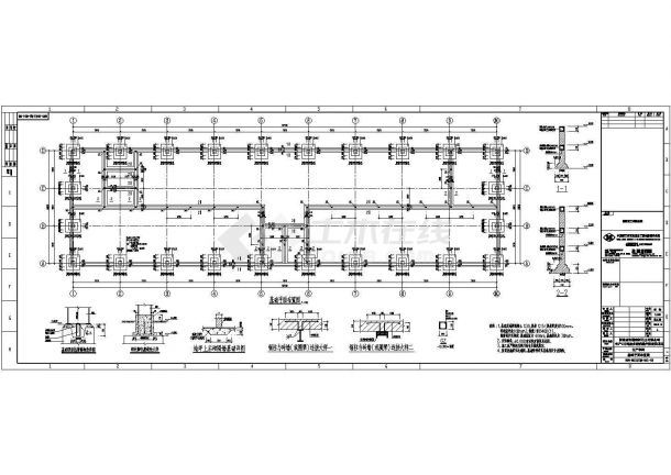 某大型商场单层厂房建筑设计结构图-图二