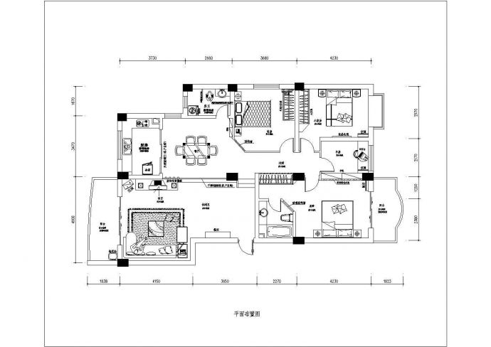 某四室两厅住宅楼装修设计方案图纸_图1