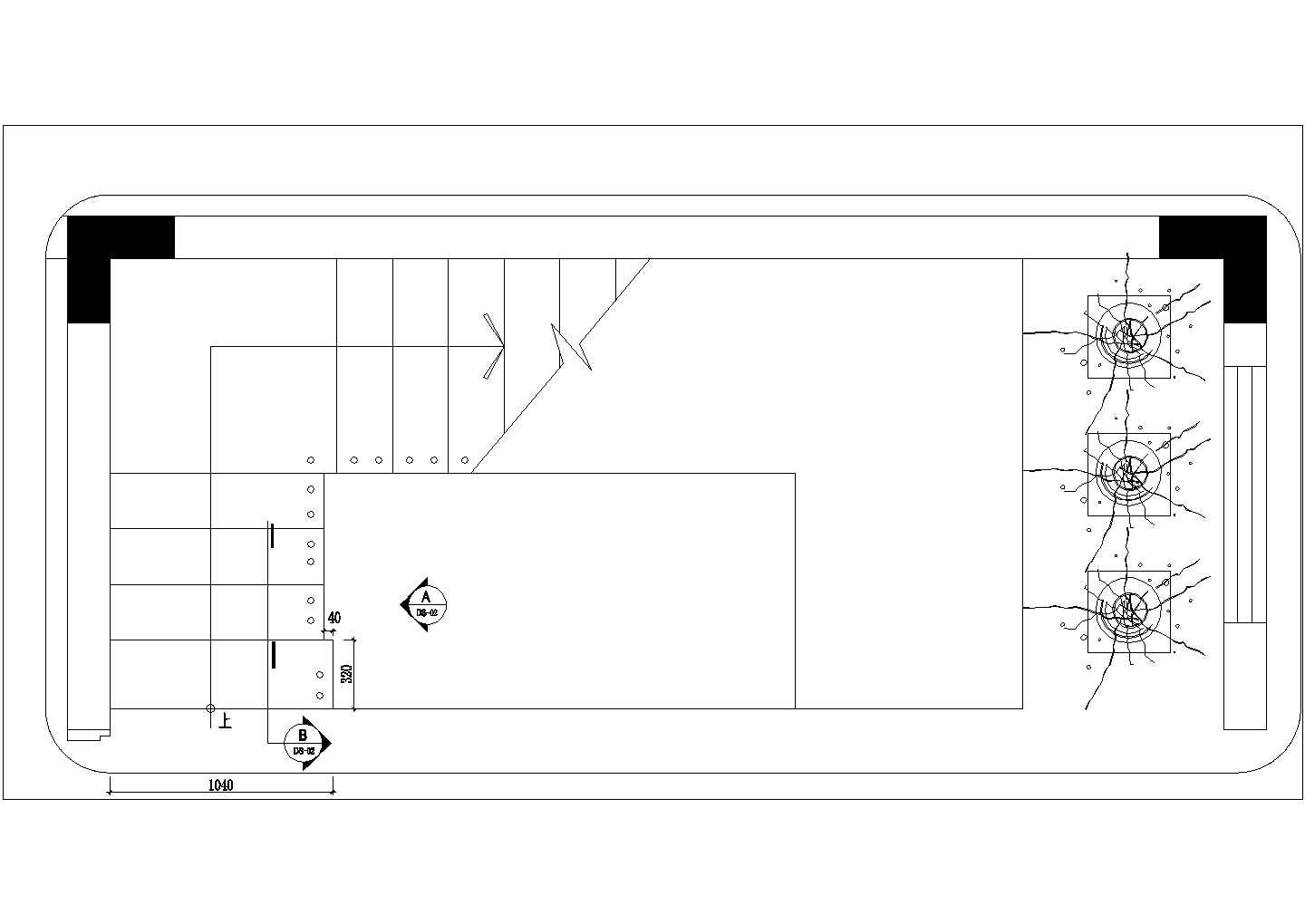 【海南】某禅味风格样板房装修楼梯施工设计图
