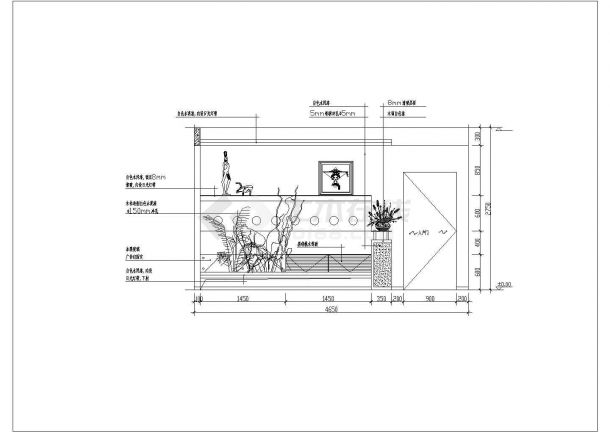 餐厅区装饰墙及酒架造型CAD立面图-图二