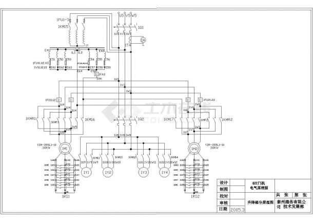 某40T多用途门机电气cad图纸-图二