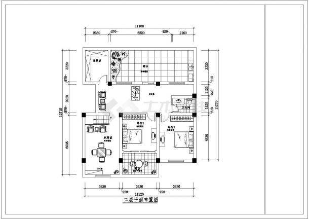 【成都】某复式楼住宅装修设计施工图-图二
