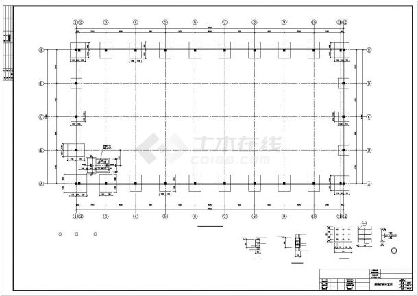 【湖南】27米跨现浇钢筋混凝土排架结构工厂车间结构施工图-图一