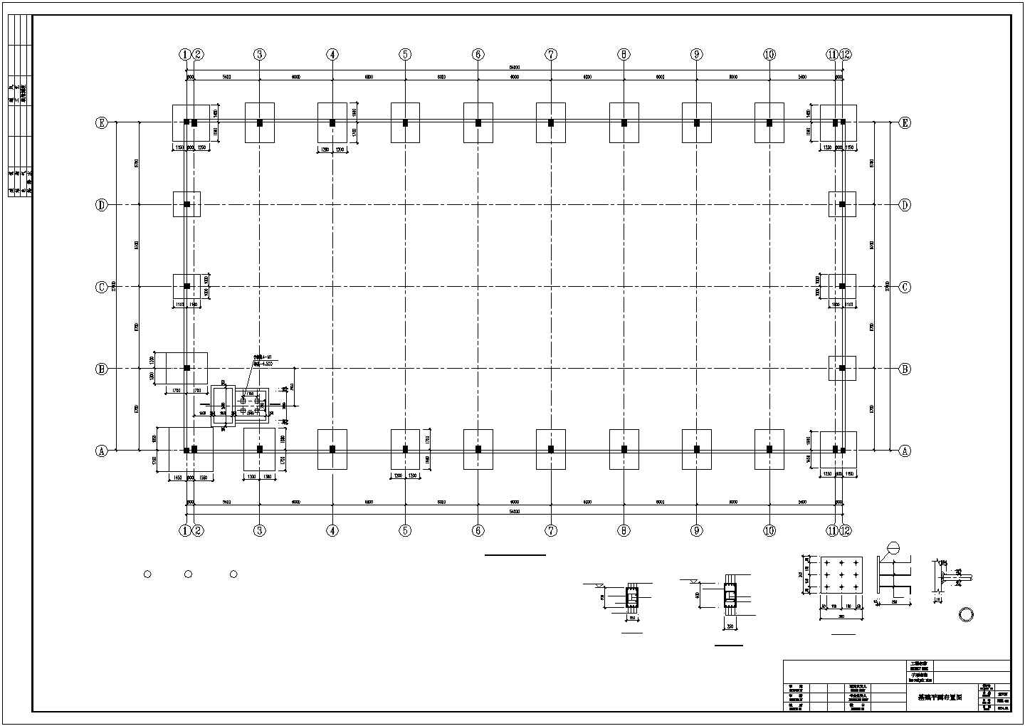 【湖南】27米跨现浇钢筋混凝土排架结构工厂车间结构施工图