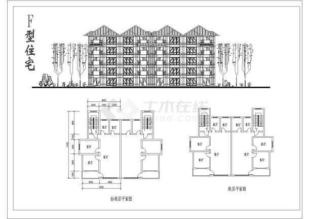 【重庆】高新技术开发产业区住宅单体设计图-图二