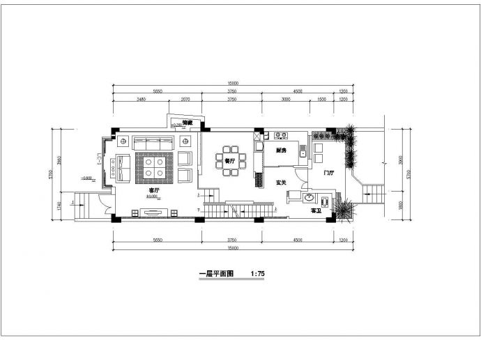 某样板房住宅装修设计施工图（共8张）_图1