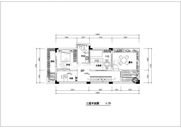 某样板房住宅装修设计施工图（共8张）-图二