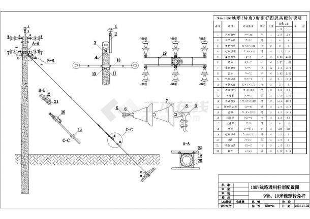 钢筋混凝土电杆配置及零件图（含配置说明）-图二