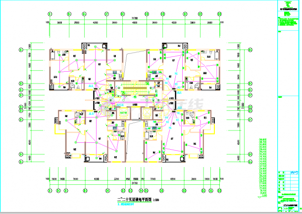 某地海南高层住宅电气施工图CAD图纸-图二