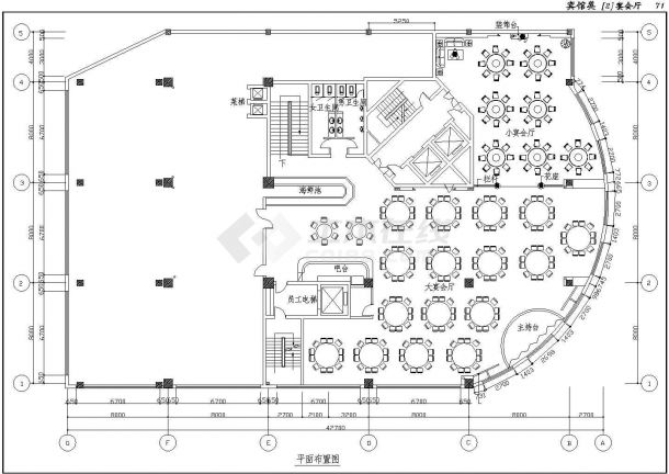 宾馆宴会厅装修设计施工图纸（共22张图）-图一