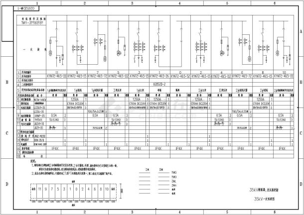 【江苏省】35KV变压器双加进线及二次原理图-图一