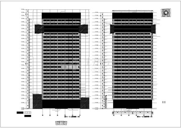 C楼市民中心201-202主楼外环立面建筑设计图纸-图一