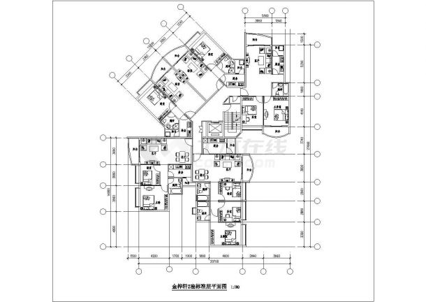 【广州】叠彩园住宅户型设计施工图纸-图二