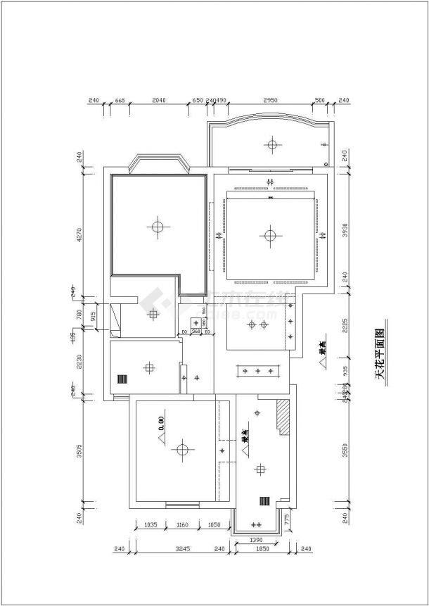 某经典两室两厅住宅装修设计施工图-图二