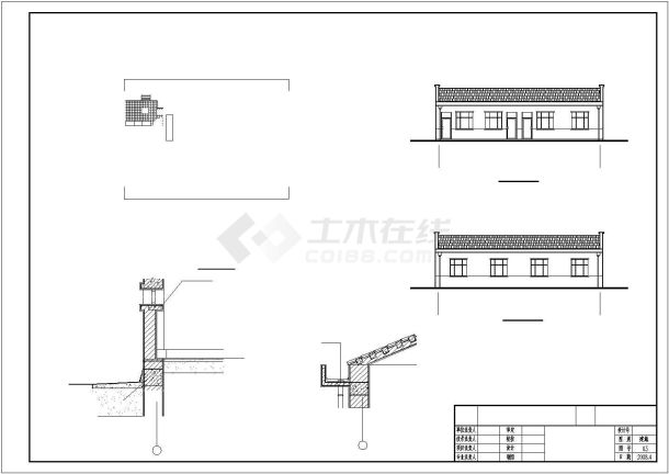 某新农村一层砖混结构住宅建筑施工图-图一