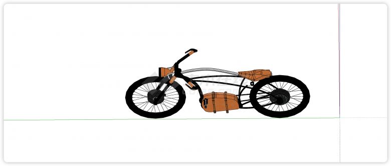 艺术造型车架自行车su模型-图二