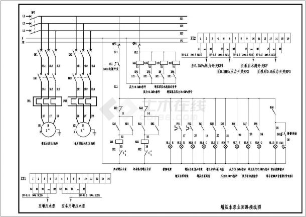 全自动管道加压循环水自控电气图（含图纸目录）-图一