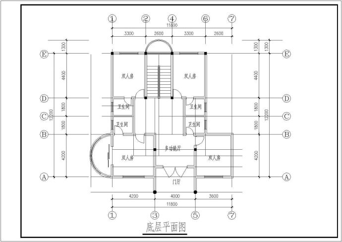 【南京】某多层别墅平面建筑方案图_图1