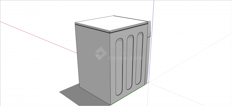 浅色经典滚筒洗衣机su模型-图一