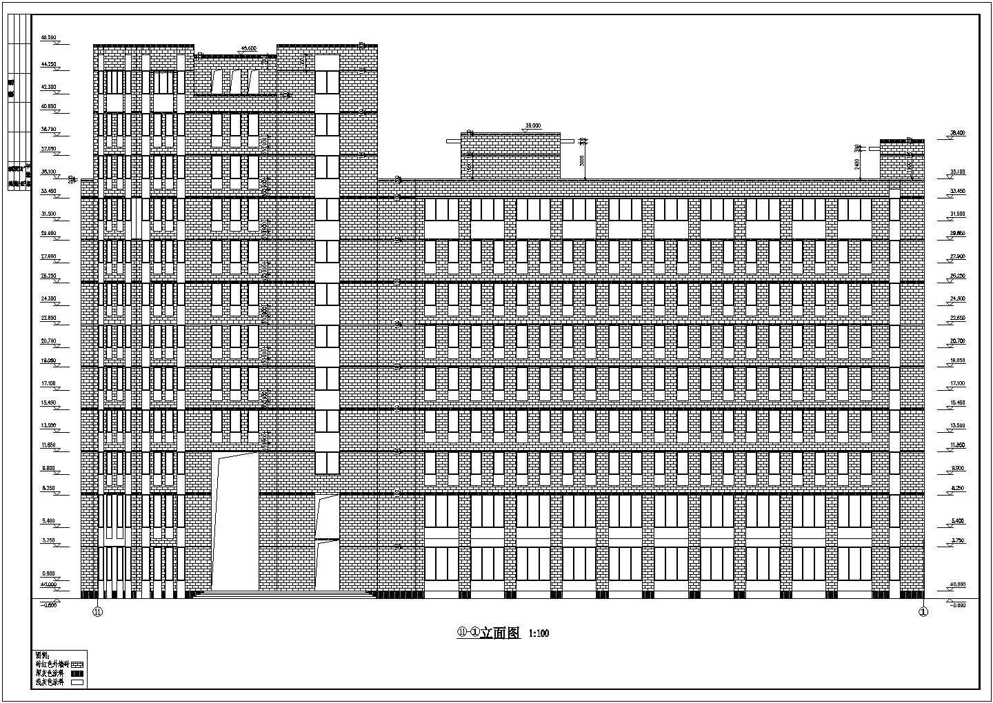 高层办公楼方案设计图纸（含平立剖面图）