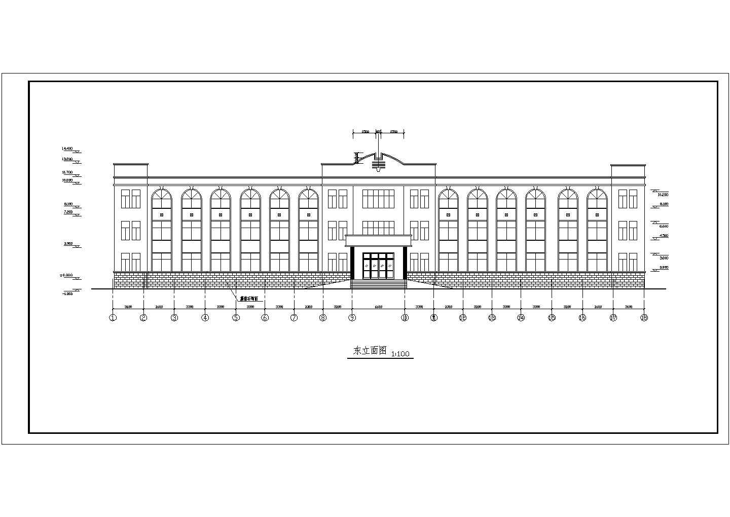 某框架结构三层医院建筑结构设计施工图