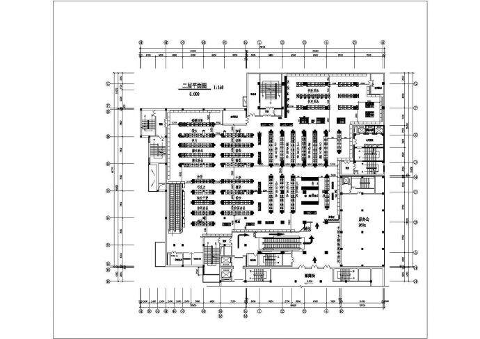 某地超市建筑设计平面图（共2张）_图1