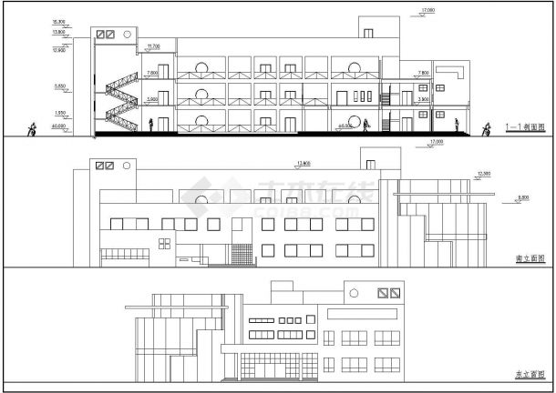 YOKA工作室建筑设计施工图28（平面图、立面图）-图一