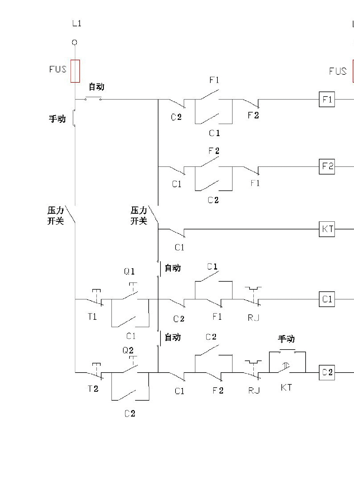 2台定压泵循环启动线路图探讨-图二