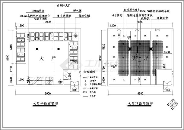 某地群艺馆KTV包房建筑装修图（全集）-图一