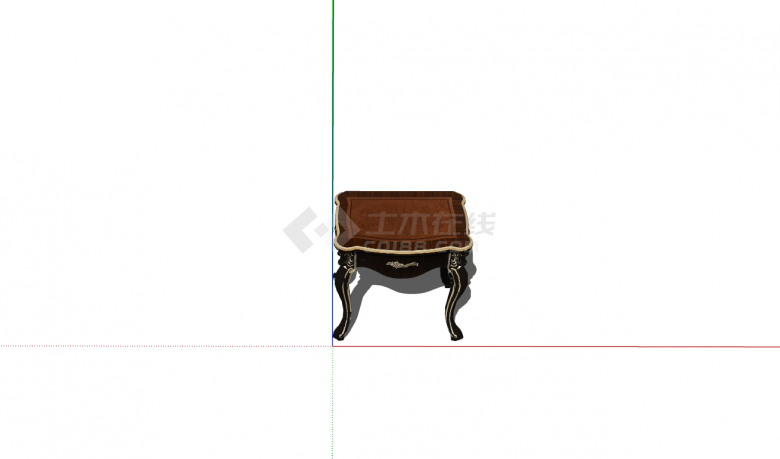 欧式古典豪华长方形凳子su模型-图二