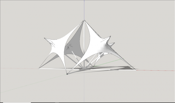 现代菱形组合式拉膜su模型_图1